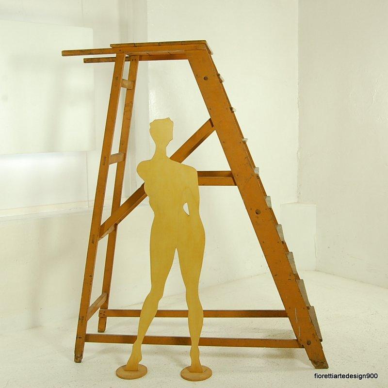 Due scale in legno design industriale Wooden Ladder Shelf - Clicca l'immagine per chiudere