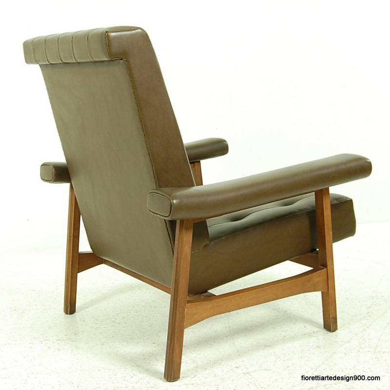 Coppia di poltrone design '50 skai legno 385.00eur fioretti, arte ...