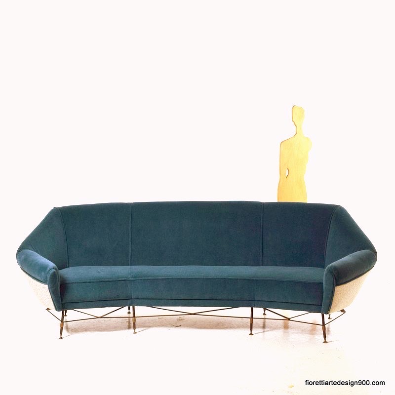 Grande divano curvo tessuto bicolore Curved Sofà