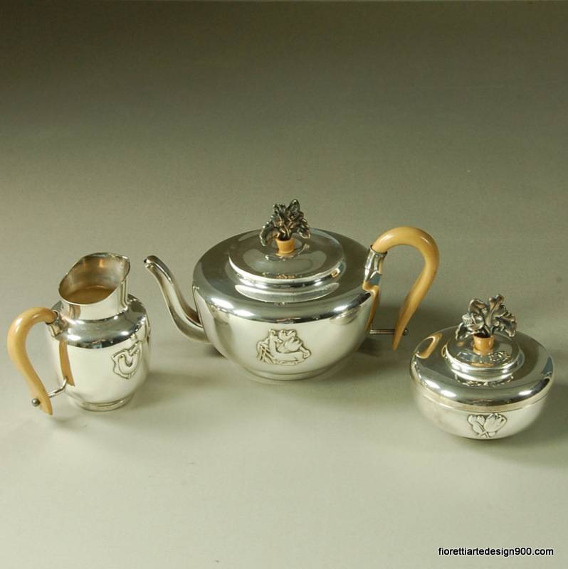 servizio da the Arrigo Finzi Metargent - Tea Service - Clicca l'immagine per chiudere